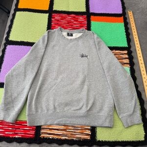 Stussy Crewneck Sweater Basic Logo gray Mens medium